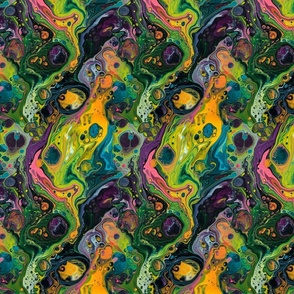 Vibrant Abstract Fluid Art Seamless Pattern