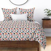 A Bold and Colorful Geometric Bauhaus Inspired Abstract Pattern Teal