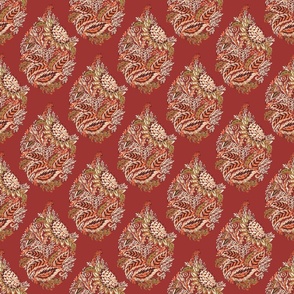 Indian red paisley (SMALL) 