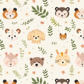 Joyful woodland animal nature leaf animals 