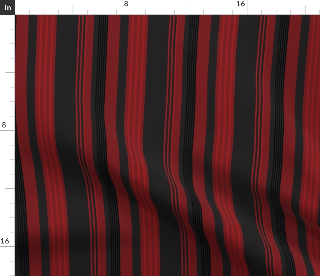 Goth Stripes Red and Black