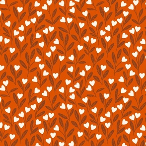Floral Hearts in Orange - small