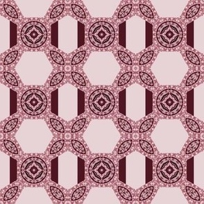 ornatus geometric - vintage pink burgundy