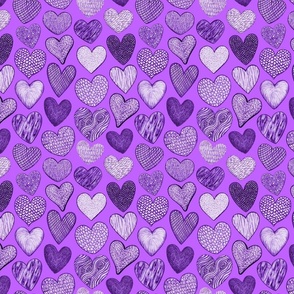 Purple Patterned Hearts