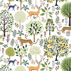 Wilding Wood on White Wallpaper - New
