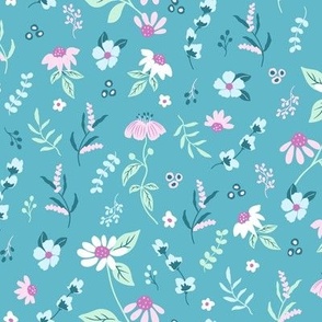 Daisy-turquoise and pink