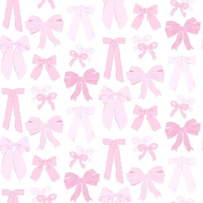 Soft Pink Bows in white and pink