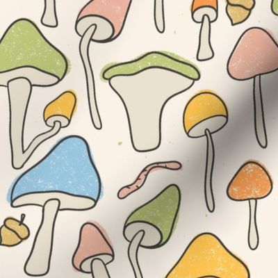 Fun Colorful Mushrooms 