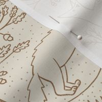 Forest Friends Brown Line work on Cream