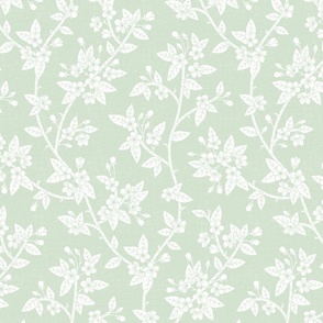 Spring Blossoms - light muted sage green - texture - medium