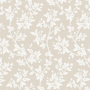 Spring Blossoms - beige white - texture - medium