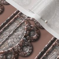 Triple Scallops Pebbled in Terra Cotta Browns