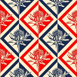 thistle in red and blue (medium scale)