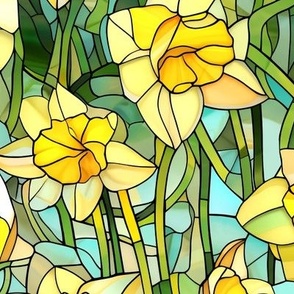Daffodil Stained Glass (Medium Scale)