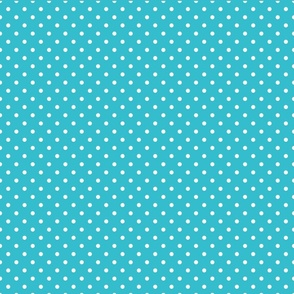 Happy Face Polkadots in Summer Turquoise Blue
