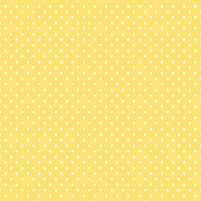 Happy Face Polkadots in Pastel Buttery Yellow