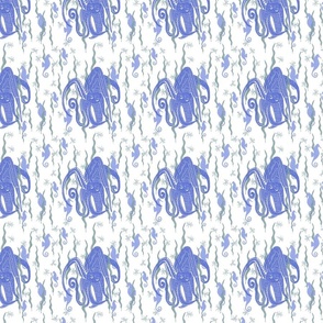 Blue Octopus Mid Century Modern
