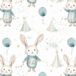 Adventure Awaits - Bunny Rabbit Celebrations - Watercolor