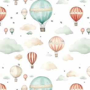 Adventures Await - Hot Air Balloons - Watercolor