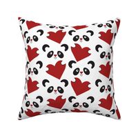Pandas and Red Hearts- Valentines Day large