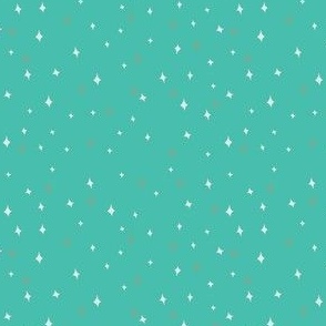 Little Stars on Aqua/Turquoise
