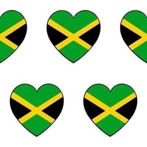 Jamaican flag hearts
