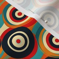 Bullseye Target Retro Seamless Pattern in Vibrant Hues