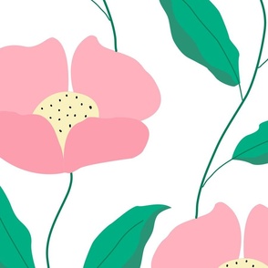 Big//simple flower - pink - white background 