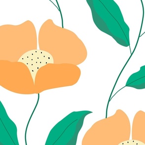 Big//simple flower - orange - white background 