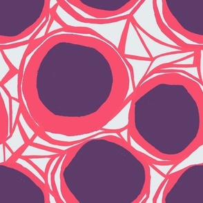 1970s Retro Circles| pink and purple | Large version |70s retro-inspired | Abstract geometric print