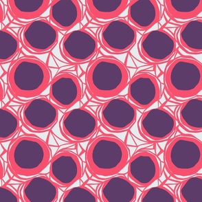 1970s Retro Circles| pink and purple |  Small version |70s retro-inspired| Abstract geometric print