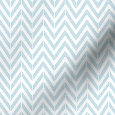 Classic Herringbone in Neutral Faded Blue and White 