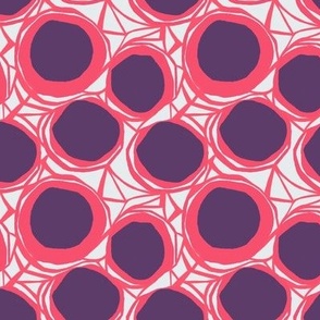 1970s Retro Circles| pink and purple | Medium version | 70s retro-inspired | Abstract geometric print