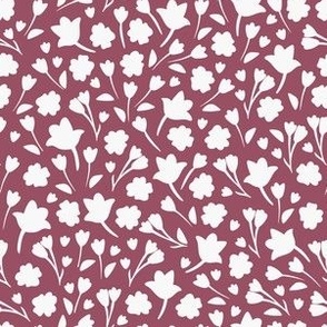 small ditsy floral / plum
