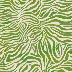 Zebra Print Watercolour Green