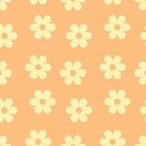Daisies - Yellow on Apricot - 3x3