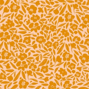 Orange Abstract Florals