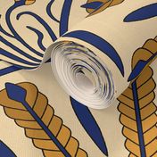 Breaking Bread 4: Art Deco Wheat in Blue and Tan