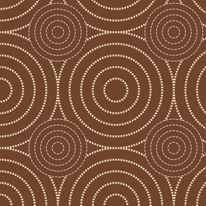 Retro Dotted Circles-Mahogany-Large Scale