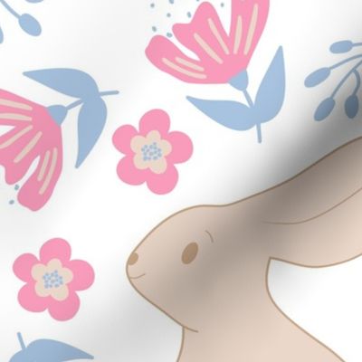 bunnies and flower - Easter design C