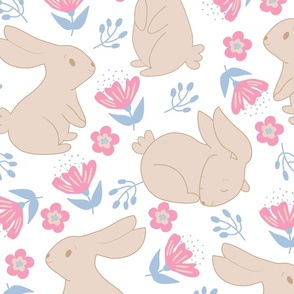 bunnies and flower - Easter design C