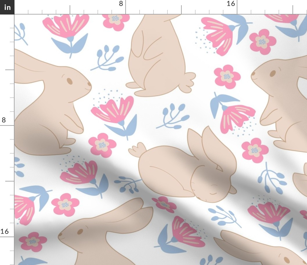 bunnies and flower - Easter design C