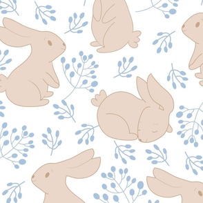 bunnies and leaves - Easter design D