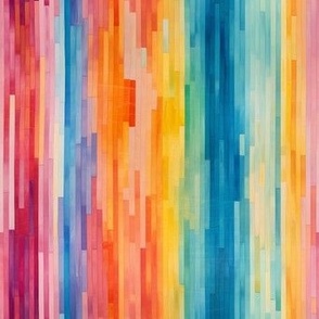 Rainbow Plank Horizontal Colorful Stripes Digital Art