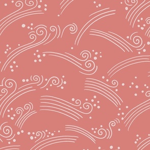 Whimsical Whirls [coral pink] large