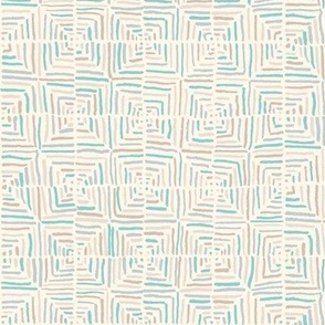 Hand Drawn Lines in a tile pattern - Summer Beach Tones