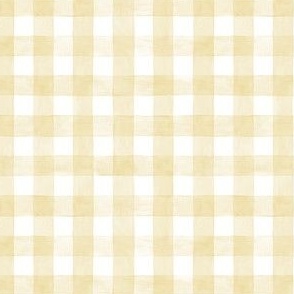 Windham Cream Watercolor Gingham - Ditsy - Soft  Pastel Yellow  Checkers Buffalo Plaid Checkers Gender neutral nursery Easter