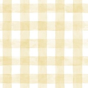 Windham Cream Watercolor Gingham - Small - Soft  Pastel Yellow  Checkers Buffalo Plaid Checkers Gender neutral nursery Easter