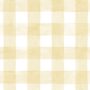 Windham Cream Watercolor Gingham - Large - Soft  Pastel Yellow  Checkers Buffalo Plaid Checkers Gender neutral nursery Easter
