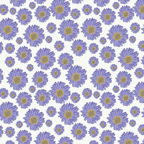Scattered Daisies Purple white Medium SCALE